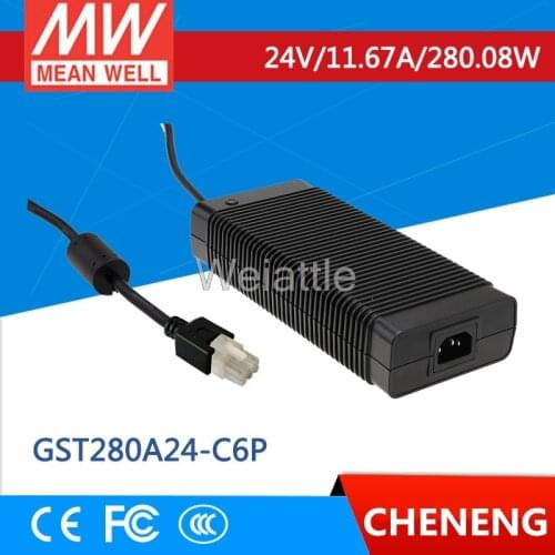 MEAN WELL original GST280A24-C6P 24V 11.67A meanwell GST280A 24V 280.8W AC-DC High Reliability Industrial Adaptor