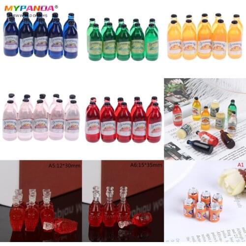 New 6/10Pcs 1:12 Dollhouse Miniature Cream Drinks Bottles Model Dolls Kitchen Toys