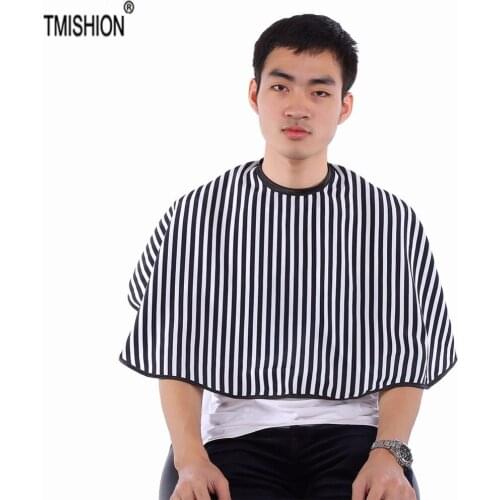 Soft Cloth Vertical Stripe Hair Cutting Barber Cape Hairdressing Salon Gown Bib Apron Uniform Cutting Hair Apron Accessories