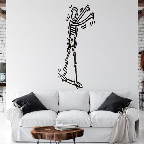 Skateboard Wall Decal SKATEBOARDER Skate Wall Art Stickers Vinyl Skateboard Wall Stickers Kids Room Removable Home Decor C458