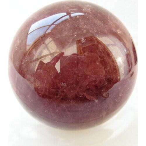 NATURAL BEAUTIFUL Strawberry QUARTZ SPHERE BALL Crystal Specimen Healing
