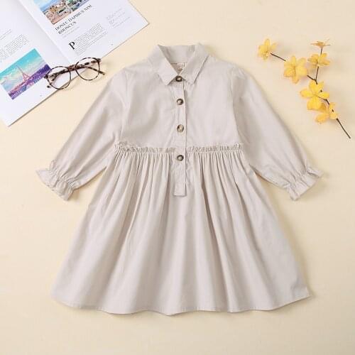 Autumn Kids Dresses For Girls Ruffle Long Sleeves Dresses Children Spring Clothes Baby Girls Dress Casual Wear
