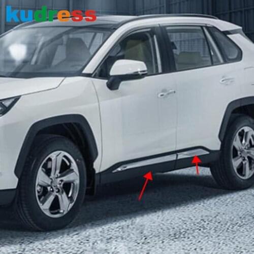 Side Door Body Trim For Toyota RAV4 RAV 4 2019 2020 2021 Chrome Door Molding Strip Scuff Panel Hoods Sticker Car Accessories