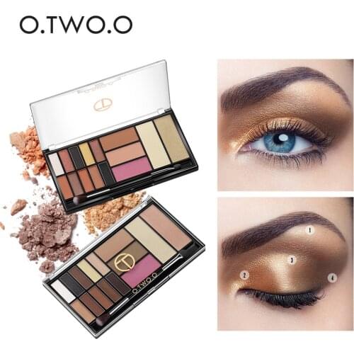 O.TWO.O New Style Makeup Palette 10-Color Eyeshadow 3-Color Blush 2-Color Light Highlighter Cross Border Hot Selling