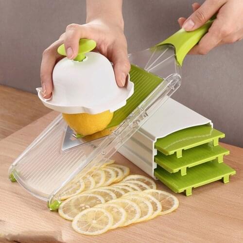 4 Blade Adjustable Mandoline Slicer Fruit V Slicer Vegetable Julienne Cutter Lemon Slicing Tool Vegetable Julienne Cutter