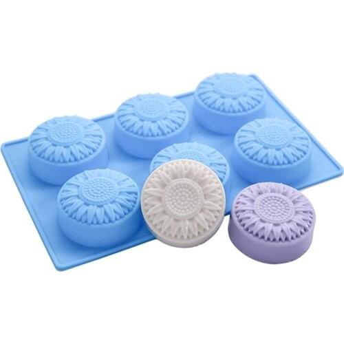 Silicone Mold 6-Hole Pastry Cake Bakeware Soap Making Mold Daisy Flower DIY Handmade Soap Modeling Mold
