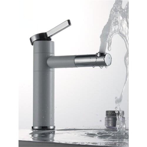 Basin Faucets Brass Bathroom Faucet Vessel Sinks Mixer Vanity Tap Swivel Spout Deck Mounted White Color Washbasin Faucet LT-701A