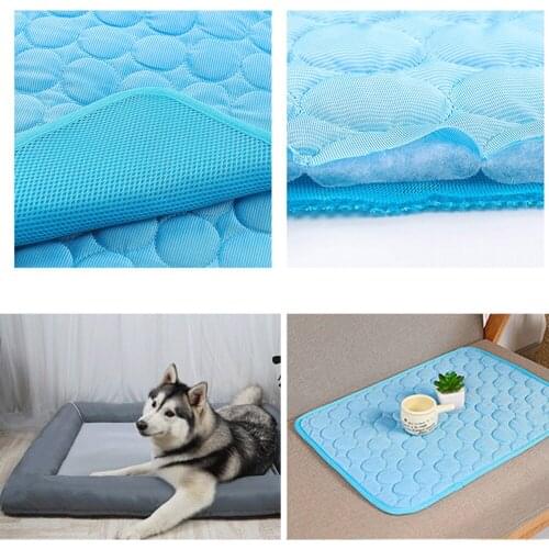Pet Dog Cooling Mat Summer Pad Mat For Dogs Cat Breathable Blanket Ice Pads Durable Non Sticking Cushion pink blue Brown gray