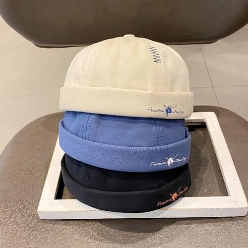 Stitched letter hats mens and womens melon hats street hip-hop hats wild yuppie landlord hat beanie hat cotton embroidery cap