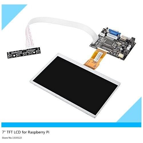 7" LCD Display Screen TFT Monitor with HDMI VGA Input Driver Board Controller for Raspberry Pi