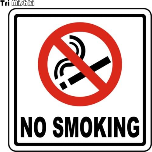 Tri Mishki WCS220 14x14cm NO SMOKING warning colorful car sticker funny auto automobile car stickers