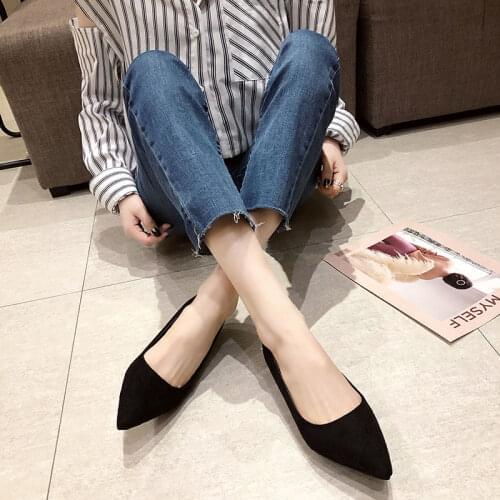 2020 Spring Brand New Flock Women High Heels Sexy Ladies Pointed Toe Stiletto Pumps Woman Heeled Party Shoes Black Female Sapato
