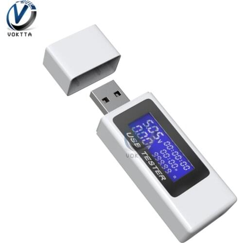 USB Tester Voltage Meter DC 4-30V Ammeter Timing LCD Digital Display Monitor Power Bank Charger Indicator USB Doctor