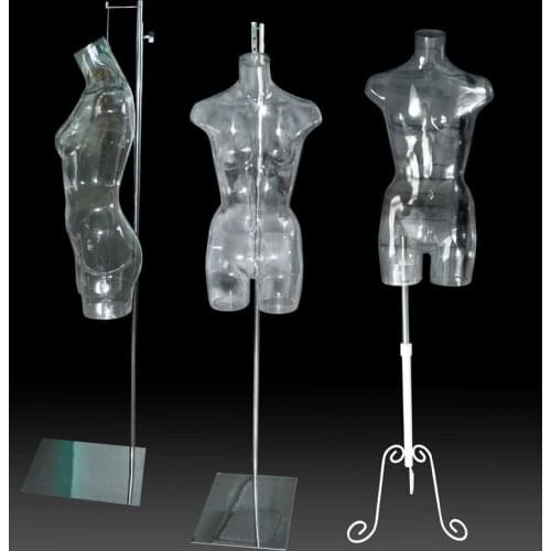 New style Best Quality Female Clear Mannequin With Base Transparent Model Factory For Sale