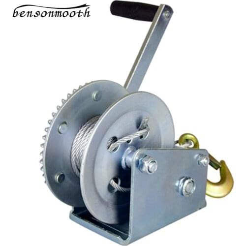 2000lbs-3000LBSx8/15/30m Boat Truck Auto Self-Locking Hand Manual Galvanized Steel Winch Hand Tool Lifting Sling