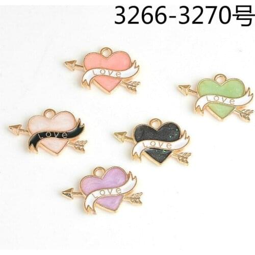 24*16mm Gold Color Heart Jewelry Pendant Zinc Alloy Arrow Heart Love Charms Pendant For DIY Floating Locket Jewelry Making