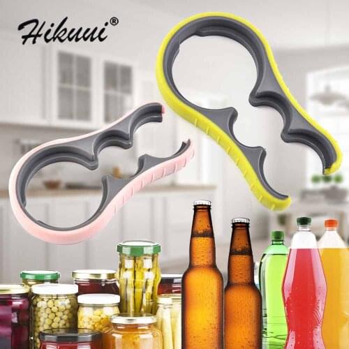3 in1 Multi Beer Bottle Can Opener TPR & PP Non-slip Screw Cap Jar Opener Bottle Jar Lid Gripper Home Kitchen Gadget for Drink