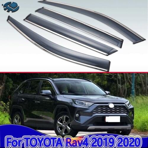 For TOYOTA Rav4 2019 2020 2021 Car Accessories Plastic Exterior Visor Vent Shades Window Sun Rain Guard Deflector 4pcs