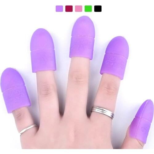 Nail Art Tips UV Gel Polish Remover Wrap Silicone Elastic Soak Off Cap Manicure Nails Tips Cleaning Varnish Reuse 5pcs Nail Tool
