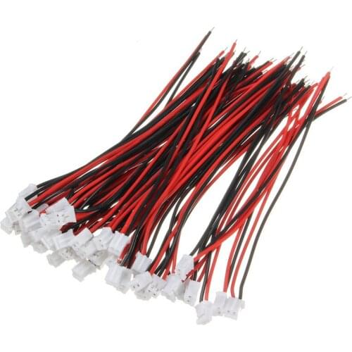 50pcs 26AWG 2.0 PH 2-Pins 120mm Mini Connector Wires With Plug Electrical Cable