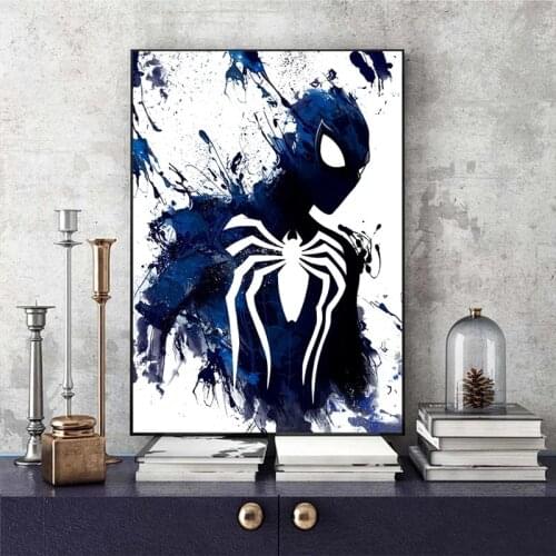Abstract Watercolor Marvel Superhero Spiderman Iron Man Anime Art Poster Canvas Painting Kids Birthday Gift Bedroom Decoration