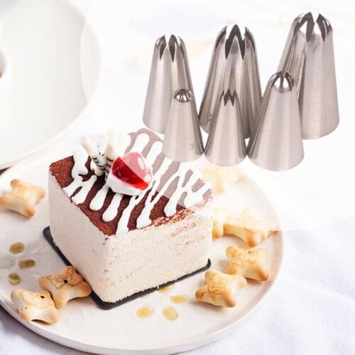 6 Pcs/set Cake Nozzle Kitchen Accessories Cream Icing Piping Fondant Rose Nozzle Cake Decorating Tools Cocina