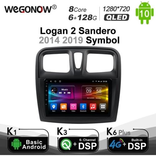 Carplay 6G+128G Android 10.0 Car Multimedia Player GPS For Renault LOGAN II Duster DACIA DOKKER Dacia 4G LTE 1280*720 DSP Radio