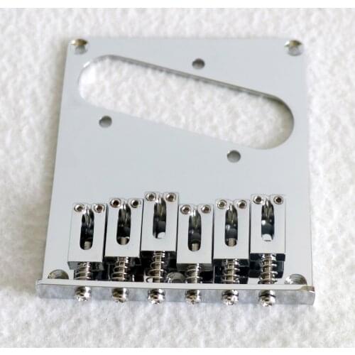 Free Shipping Chrome color 6 modern zinc saddles tele guitar bridge fit for standard tele bridge pickups