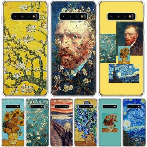 Paintings Starry Night Van Gogh Phone Case for Samsung Galaxy S10 S20 Ultra Note 10 9 8 S9 S8 S7 J4 J6 J8 Plus Lite + Popular Co