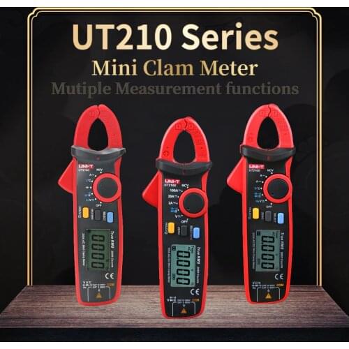 UNI-T UT210C/UT210D/UT210E Digital Clamp Meter True RMS Auto Range AC/DC Current Voltage Ampere Ohm Capacitor Temperature Tester