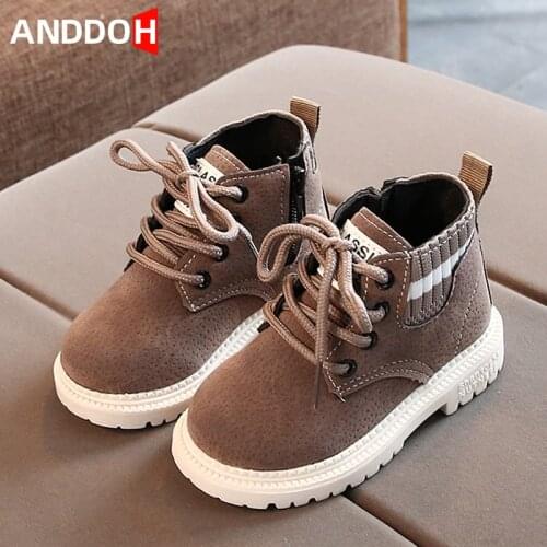 Size 21-30 Boys Boots for Kids Winter Warm Non-slip Shoes for Girls Baby Lightweight Martin Boots for Boys Children Casual Shoes