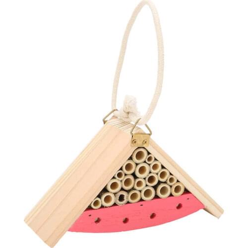 Bee House Colorful Wooden Insect House Durable Wooden Exquisite for Balcony for Garden for Bee House for Insect Shelter