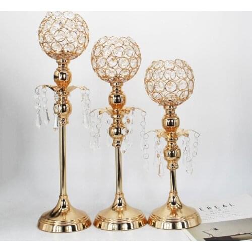 3 Pcs/ Set European Metal Candle Holder Simple Golden Wedding Decoration Bar Party Living Room Decoration Home Decoration