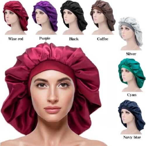 African Pattern Print Bonnet Hijabs Hat Women Night Sleep Cap Double Layer Satin Turban Extra Large Head Wear Lady Head Wrap Hat