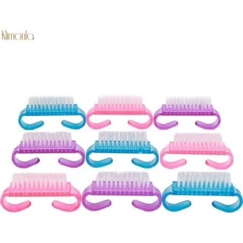50pcs Mini Plastic Nail Art Brushes Mix Colors Soft Remover Dust Small Angle Cleaning Brush Nail Care Tools For Manicure