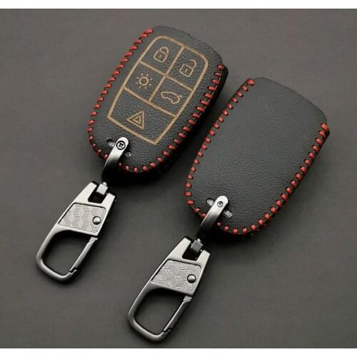 Leather Key Fob Case Shell Cover For Volvo XC90 C70 S60 D5 V50 S40 C30 5 Buttons Remote Skin Holder Car Accessories