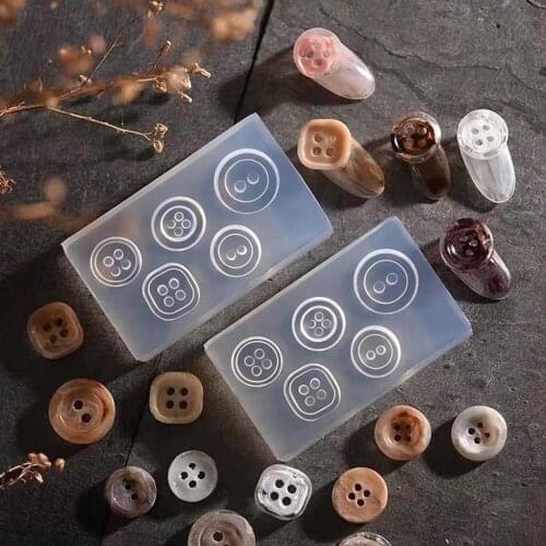 Crystal Epoxy Resin Mold Button Buckle Casting Silicone Mould DIY Crafts Plaster Clay Candle Casting Tools Making