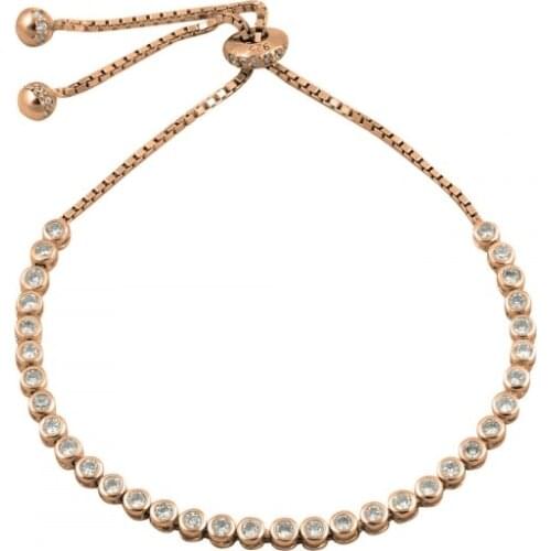 KUTAYDAN 925 Sterling Silver 2mm Zirconia stone Watercourse Elevator Bracelet