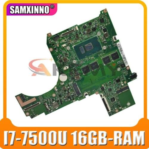 Akemy B9440UA Laptop Motherboard with 16GB-RAM I7-7500U For ASUS PRO B9440 B9440UA B9440U Original Mainboard motherboard test ok