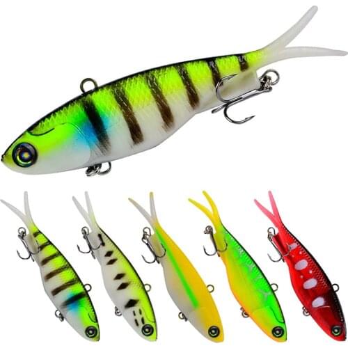 1pcs VIB Soft Lead Fish 8cm/11cm 32g/15g swimbait jigging Y Shape Tail Fishing bait lures with 2 Hooks Fly Fishing Lure Tackle