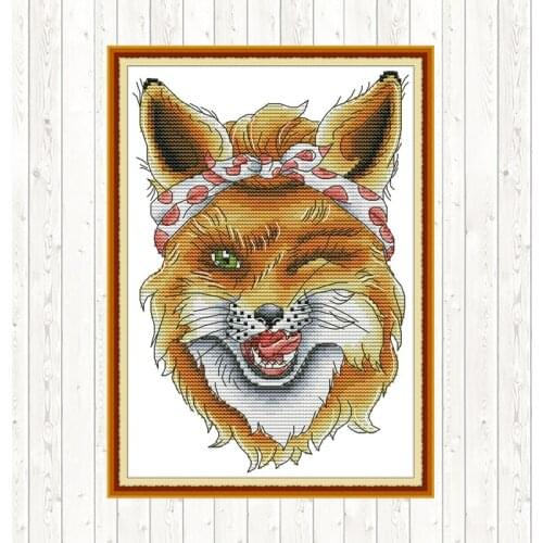 Chinese Cross Stitch Kits Embroidery Needlework Set DMC Cotton Thread Sly Fox DIY Printed Canvas Painting Counted Needlework Kit