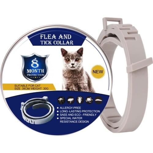 New Pet Dog Cat Collar Anti Flea Ticks Mosquitoes Outdoor Adjustable Pet Collar cat Accessories 8 Months Long-term Protection