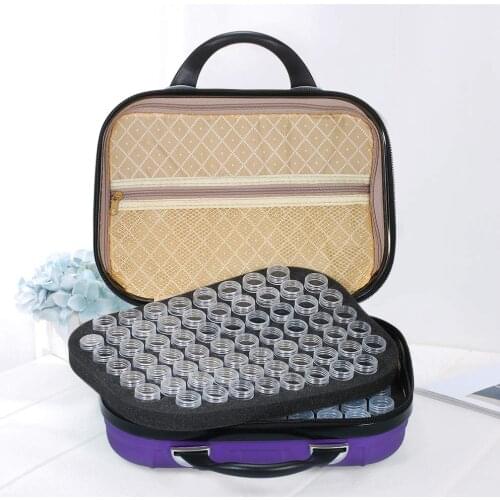 New 132 Bottles Diamond Painting Storage Box Tool Diamond Embroidery Accessories Hand Bag Zipper Container