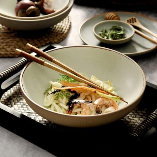 Very creative soup noodle bowl Ramen bowl Fashionable and beautiful ceramic bowl restaurant tableware set Ramen big bowl