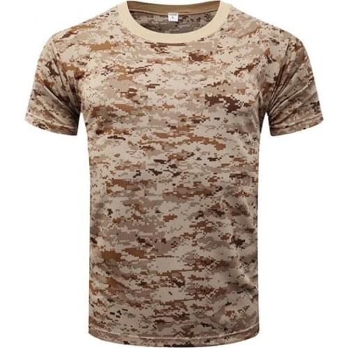 Hunting Camouflage T Shirt Summer Short Sleeve Tee Tops Mens T-shirt Outdoor Military Tactical Combat Fitness Hiking T-Shirt