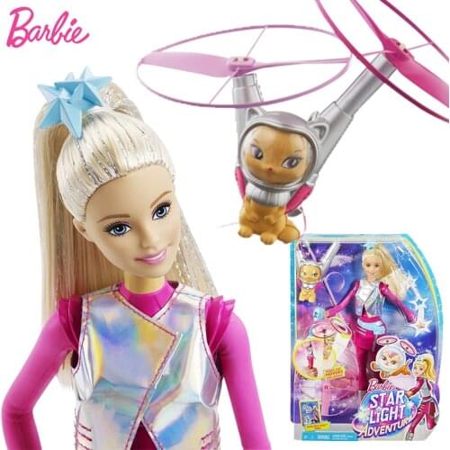 Original Barbie Star Light Adventure Flying Pet Baby Set Barbie Doll Toys for Girls Juguetes Princess Girl Dolls Item Shiny Hair