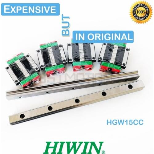 Original HIWIN Linear Guide HGR15 300mm 400 500 640 700 800 1000mm 1100 1200mm 1500mm Rail HGW15CC Linear Carriage HGW15CA