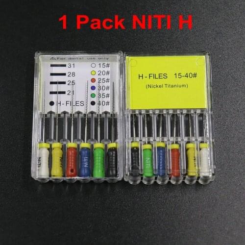 1Pack 21mm 25mm Dental NITI H Files 15-40# Nickel Titanium Softer Endodontic Hand Files Hedstrom Root Canal Files for Dentist