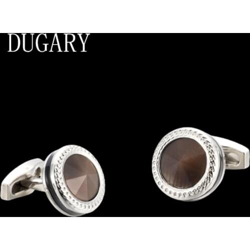 DUGARY Luxury shirt cufflinks for mens Brand cuff buttons cuff links High Quality Round crystal wedding abotoaduras gemelos