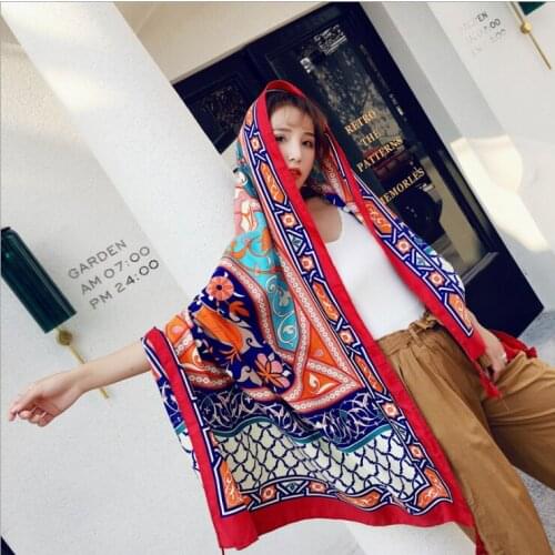 180*100CM new scarf ladies summer national wind shawl scarf dual-use beach towel big sunscreen scarf